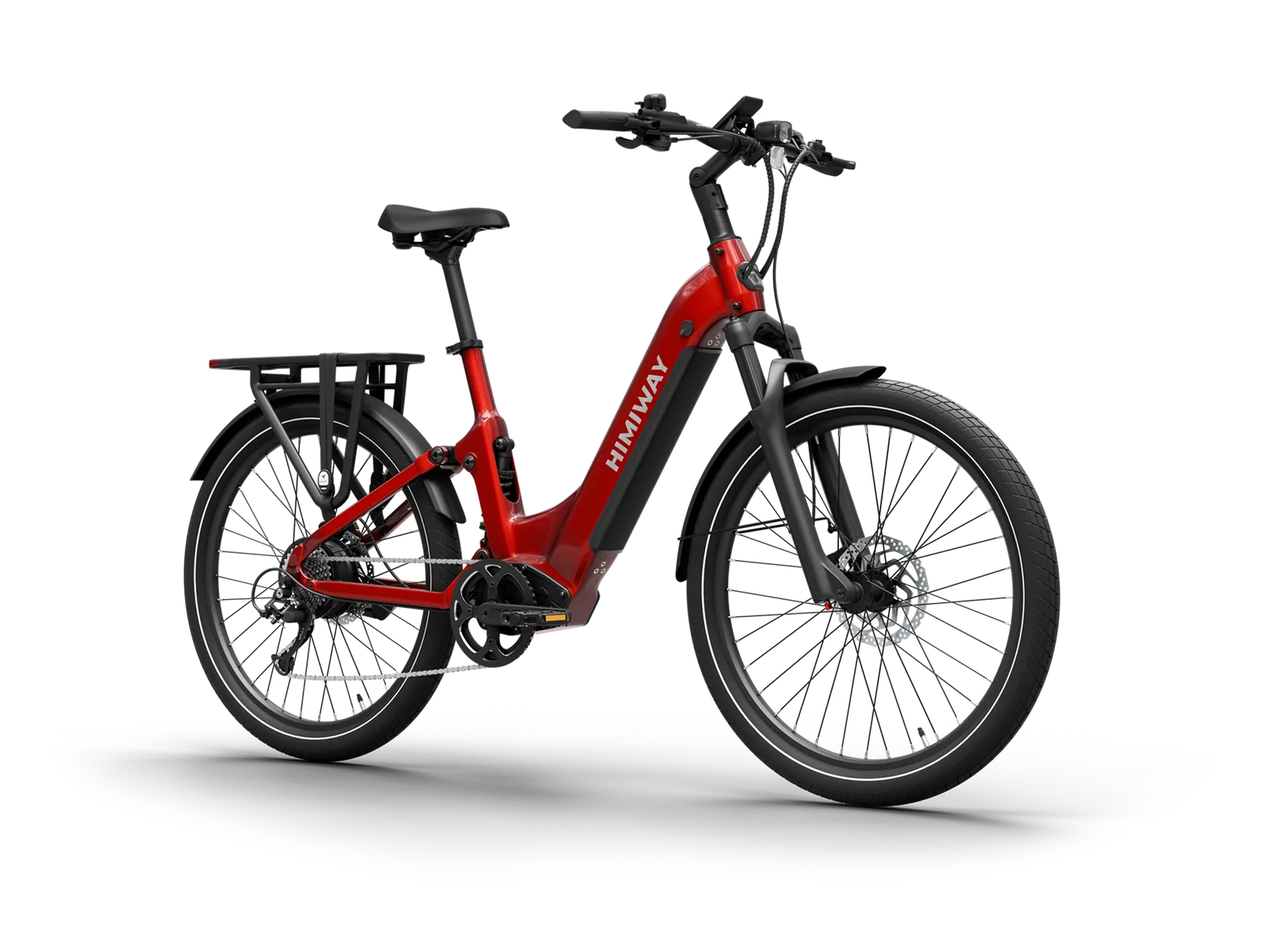 A7-red_2 Himiway A7 Full Suspension Commuter eBike - Image 1