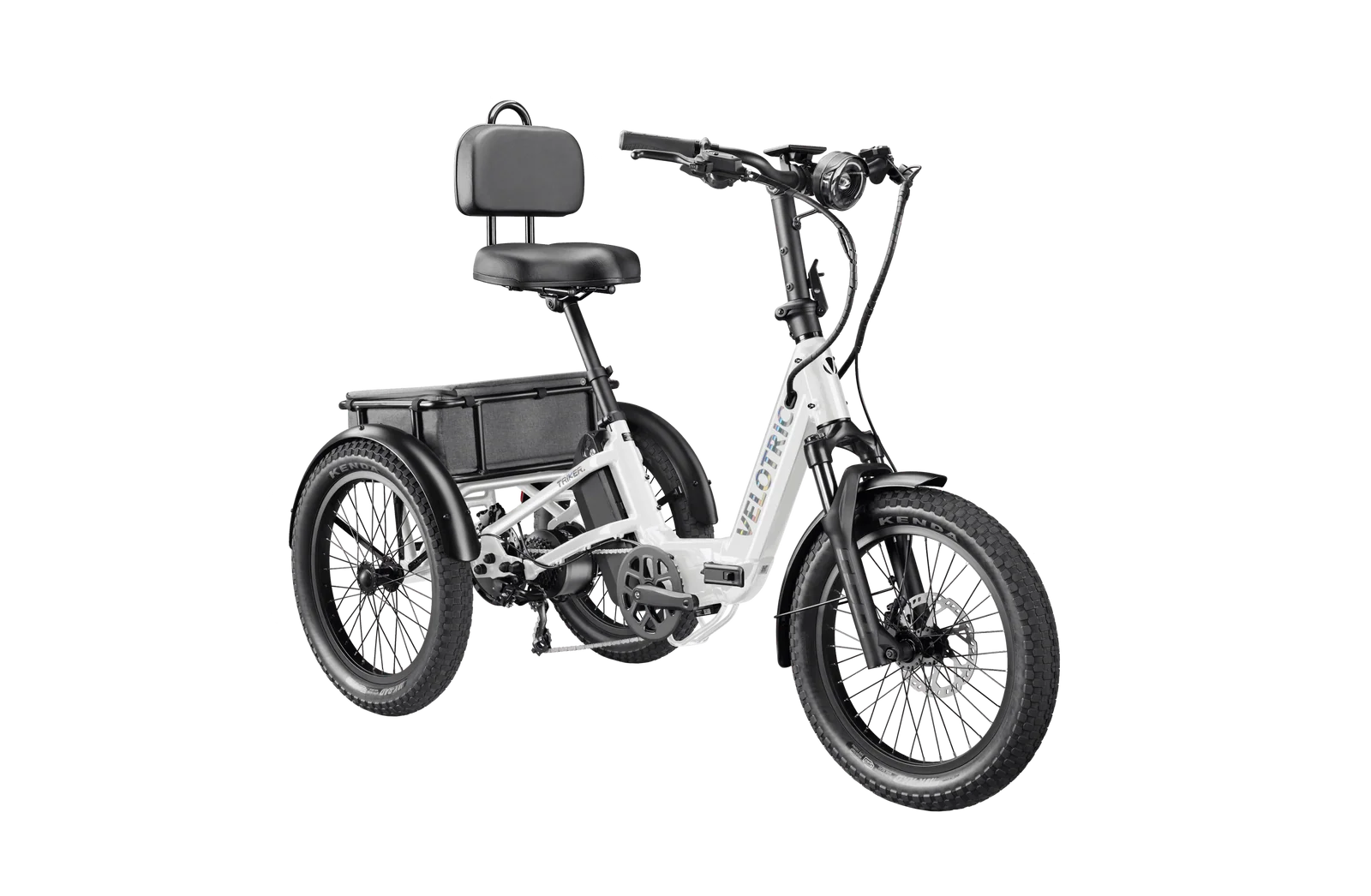 Triker1_pearlwhite_front_1 Velotric Triker Electric Tricycle (750W, Folding, 500 lb Payload) - Image 1